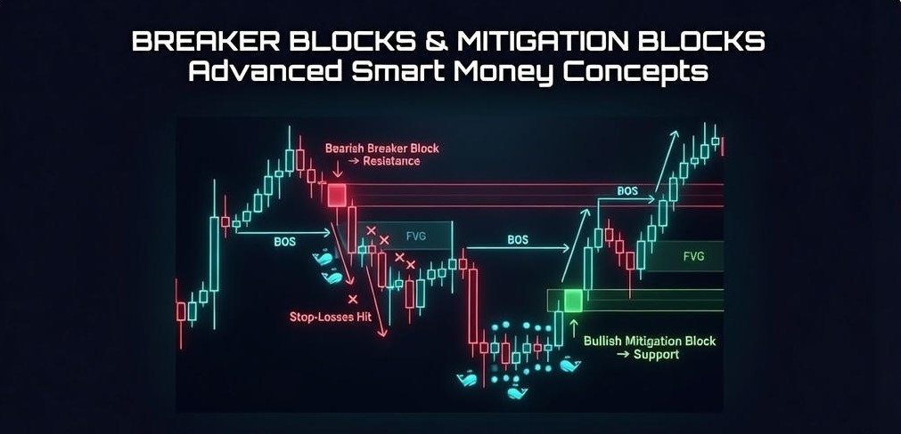 Breaker Blocks & Mitigation Blocks: Unveiling Advanced Smart Money Concepts - TradingAnalysis.ai Trading Guide