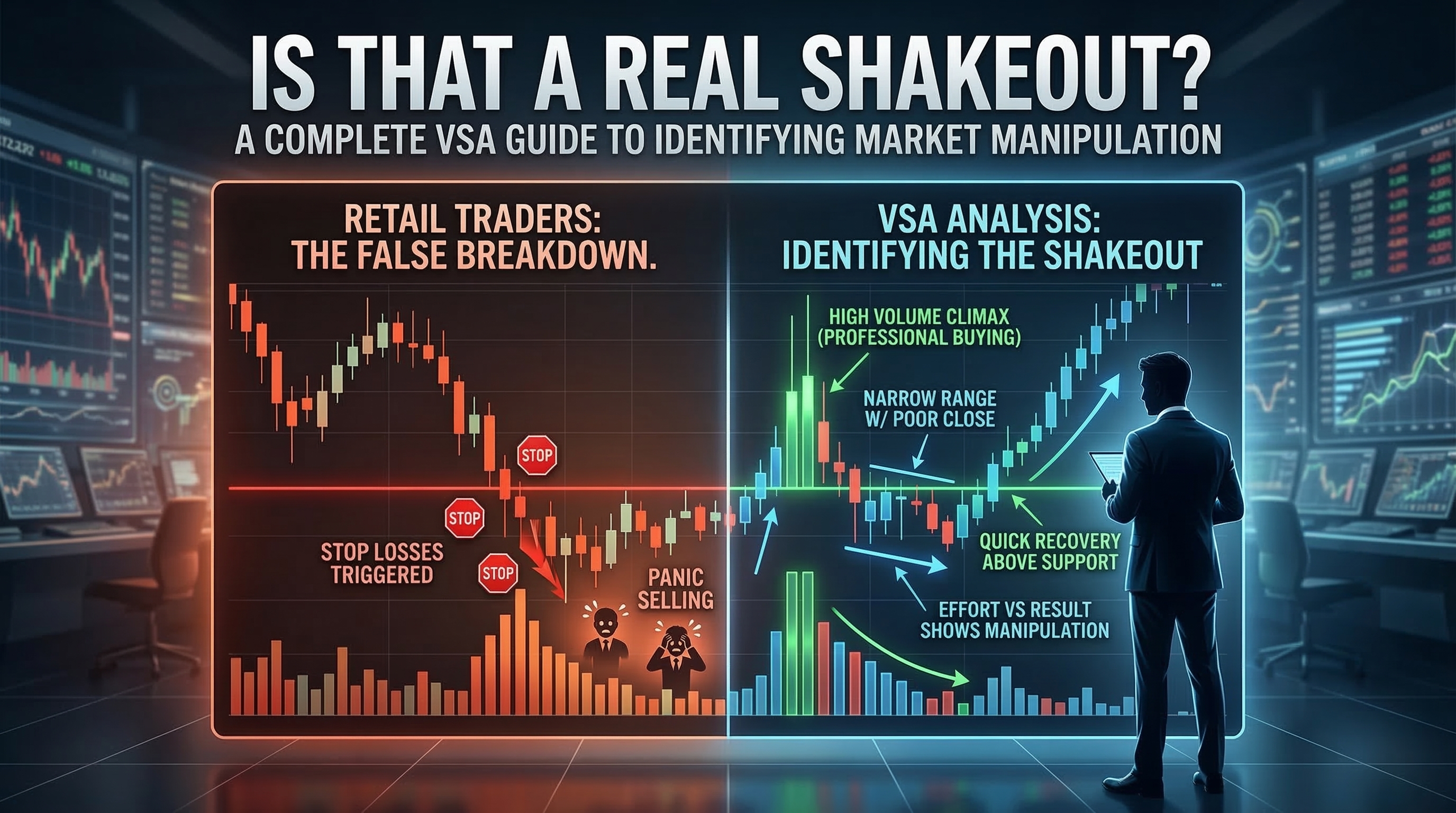 Featured image for Is That a Real Shakeout? A Complete VSA Guide to Identifying Market Manipulation