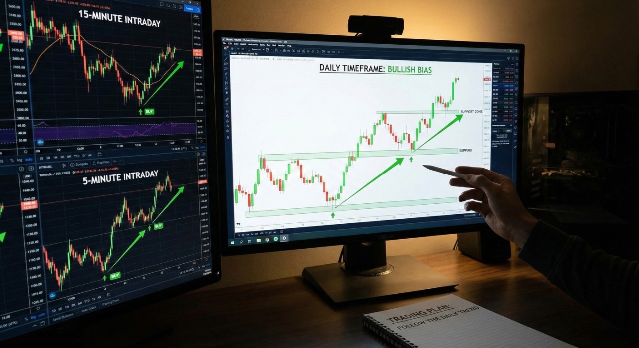 Mastering Daily Bias: How Higher Timeframes Dictate Intraday Moves - TradingAnalysis.ai Trading Guide