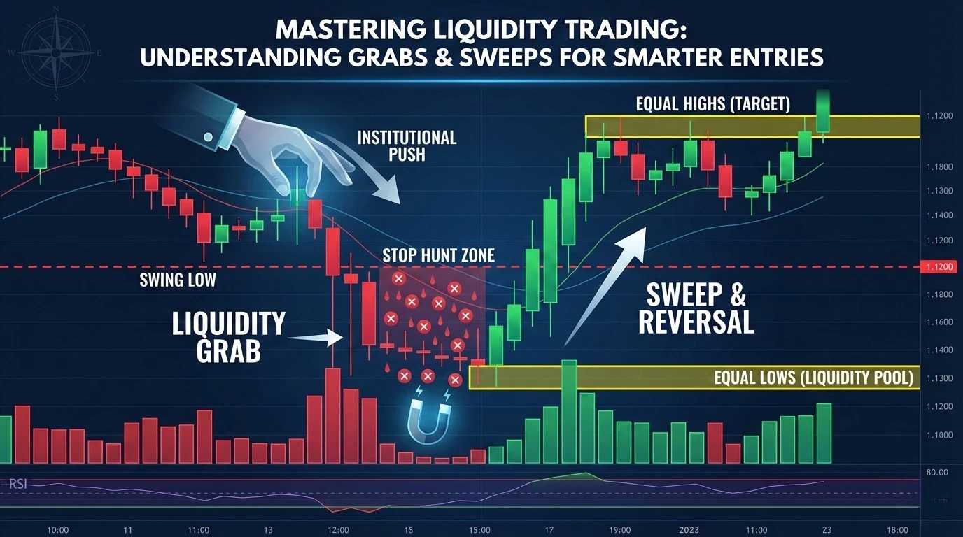 Mastering Liquidity Trading: Understanding Grabs & Sweeps for Smarter Entries - TradingAnalysis.ai Trading Guide