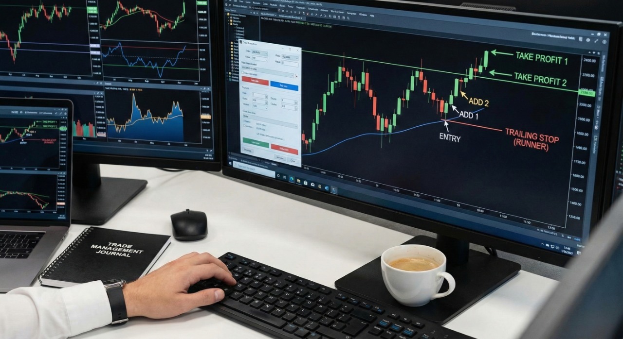 Mastering Trade Management: Scaling In, Scaling Out, and Managing Runners for Peak Performance - TradingAnalysis.ai Trading Guide
