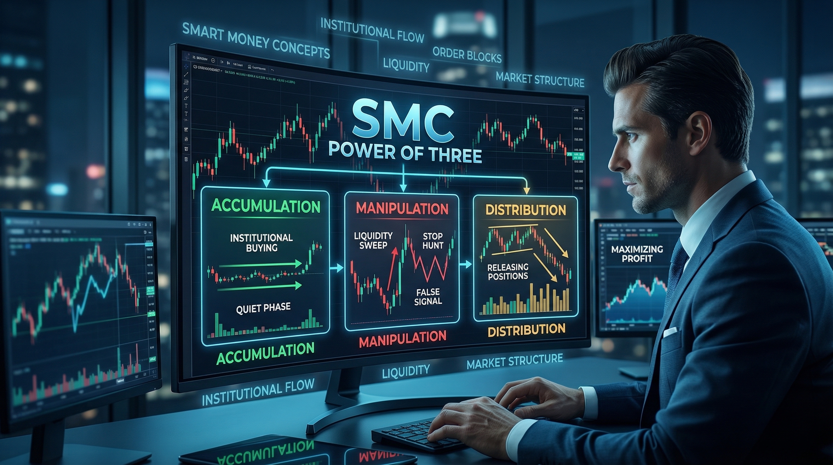 SMC Power of Three: Mastering Accumulation, Manipulation, and Distribution in Smart Money Trading - TradingAnalysis.ai Trading Guide
